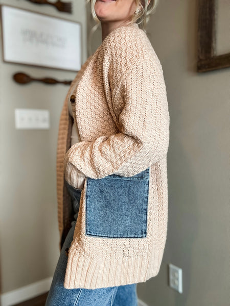 PREORDER Keely Denim Pocket Cardigan