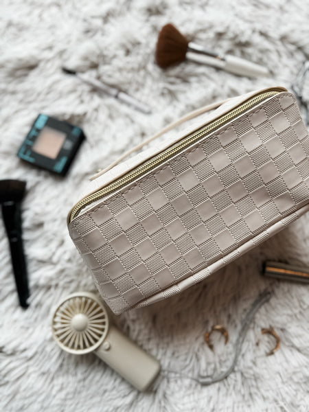 Signature Check Makeup Bag