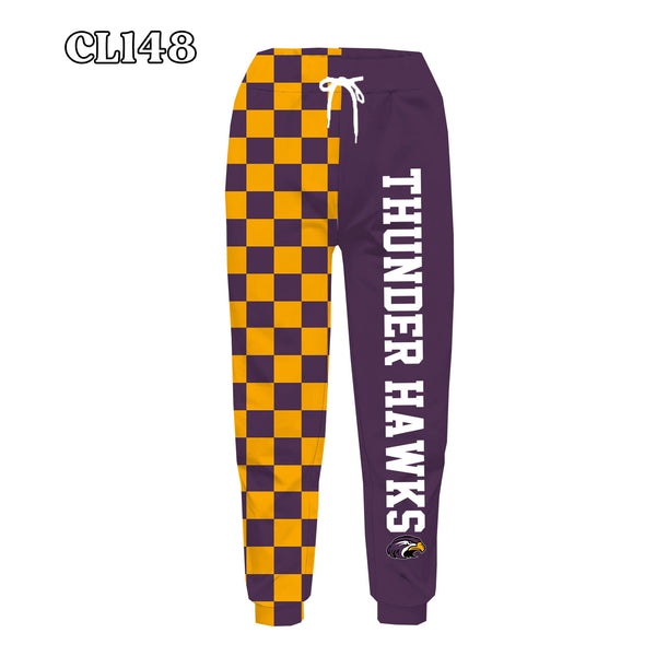 PREORDER Spiritwear Checkered Split Leg Bottom - THUNDER HAWKS