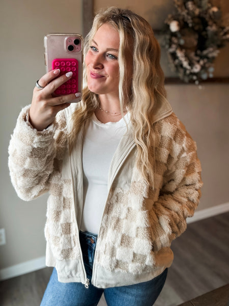 Soren Sherpa Checkered Jacket