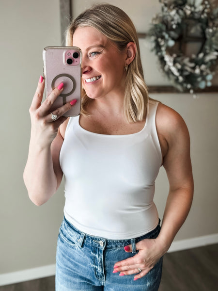 Ensley Double Layered  Tank - White