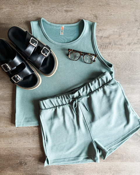 Jada Active Tank & Short Set - Green - SIZE SMALL