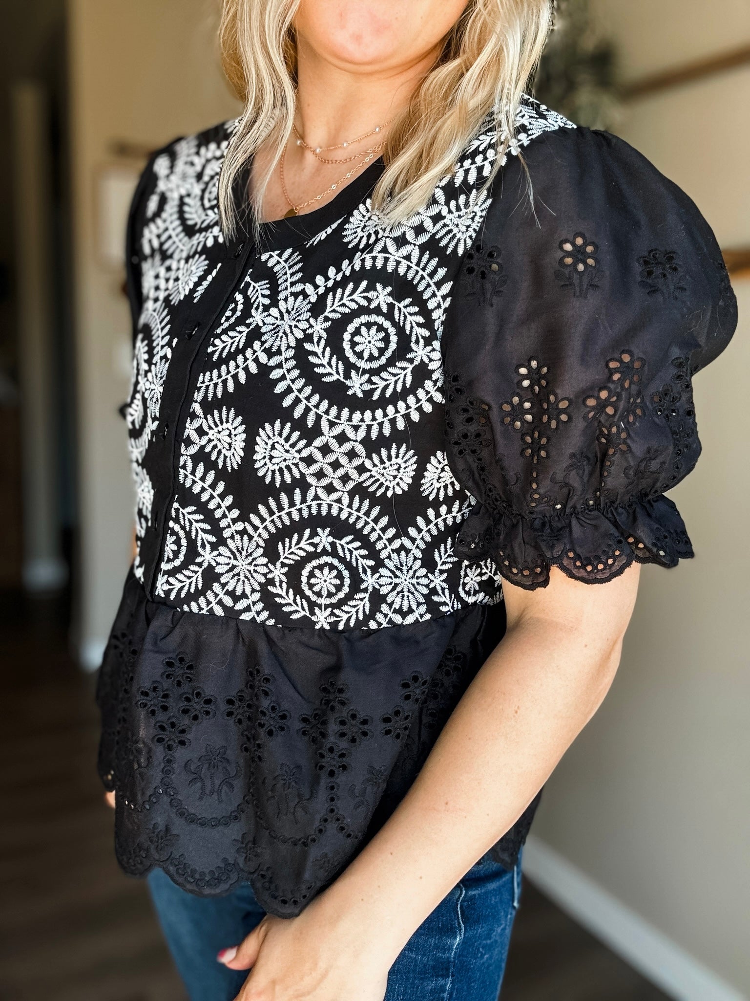 Marciella Eyelet Lace Top