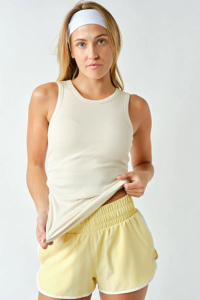 Kiri Micro-Ribbed Tank Top - Natural