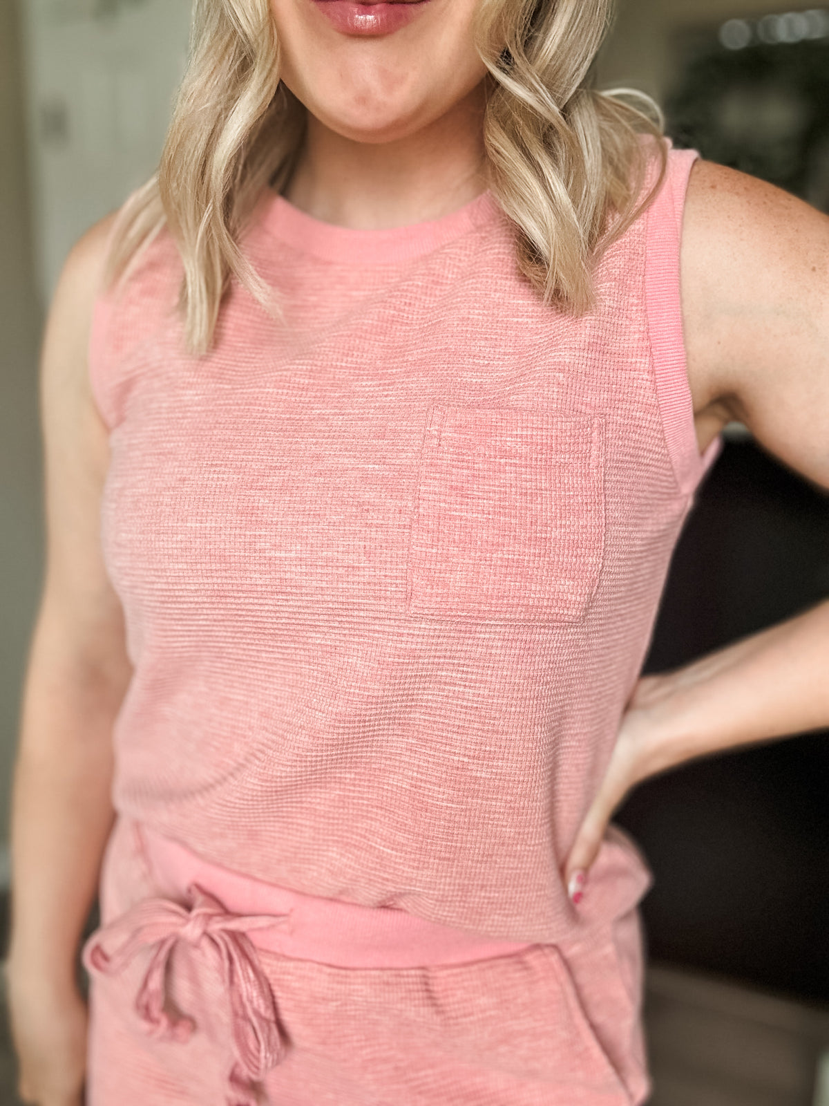 Waffle Tank Top Set