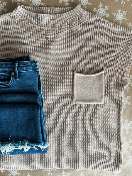 Sloane Sleeveless Knit Top - Light Mocha