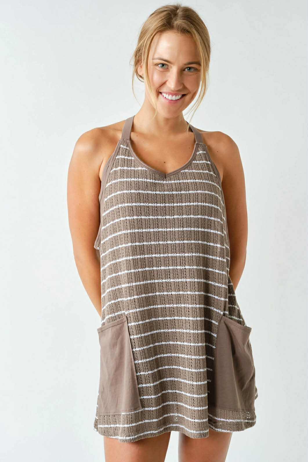 Kylan Crochet Dress - Taupe