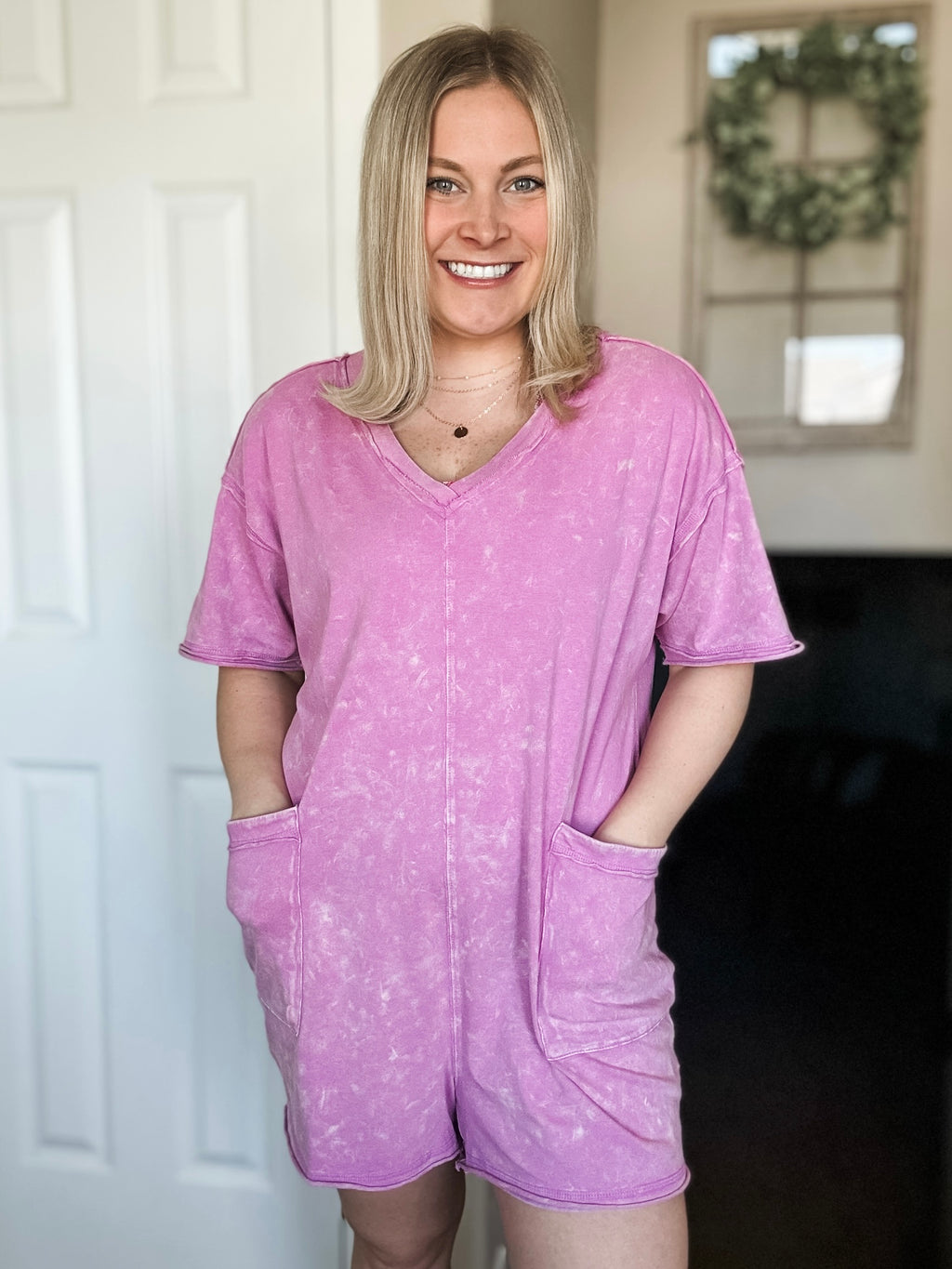 Sunshine State Mineral Wash Romper - Orchid