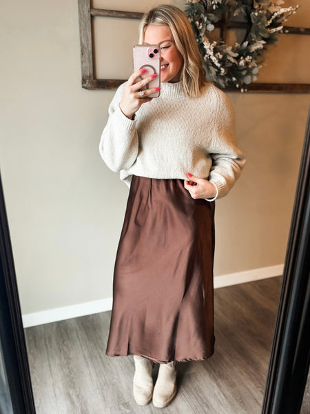 Annalea Satin Midi Skirt