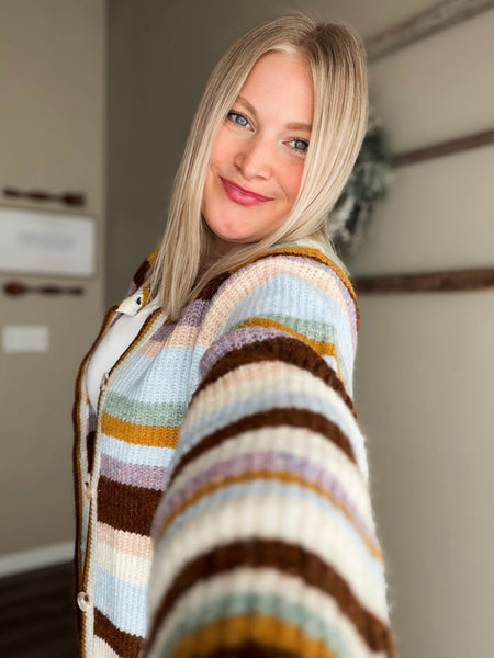 Faye Stripe Knit Cardigan