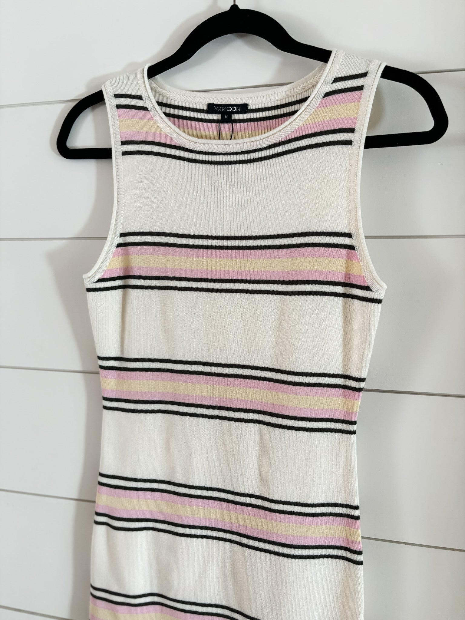 Striped Knit Sleeveless Mini Dress