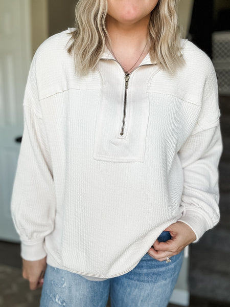 Rhodes Waffle Half Zip Pullover