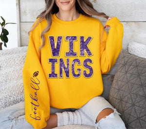 Sparkle Vikings Football Sweatshirt