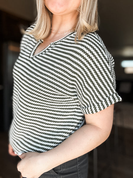 PREORDER Fern Textured Short Sleeve Top