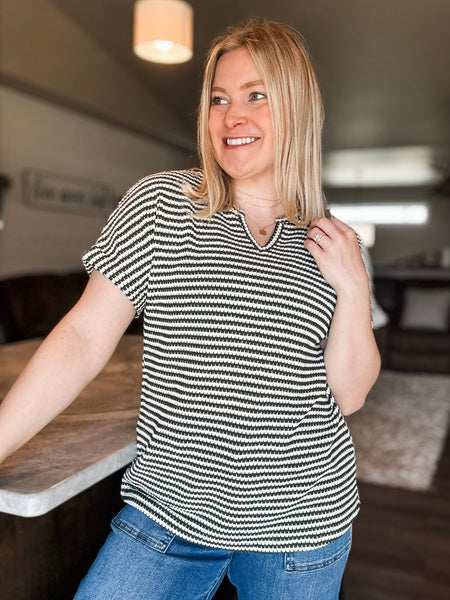 PREORDER Fern Textured Short Sleeve Top