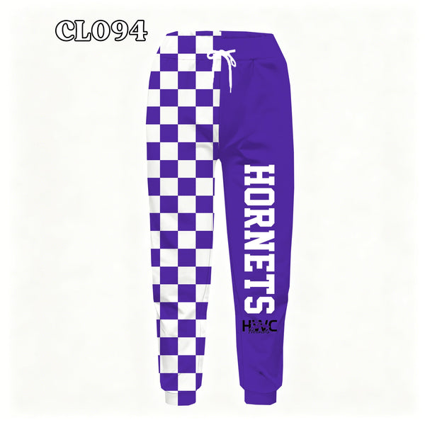 PREORDER Spiritwear Checkered Split Leg Bottom - HORNETS