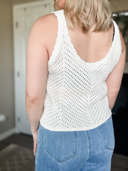 Torrie Crochet Button Tank