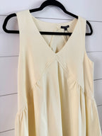 Sleeveless V Neck Mini Dress - Yellow