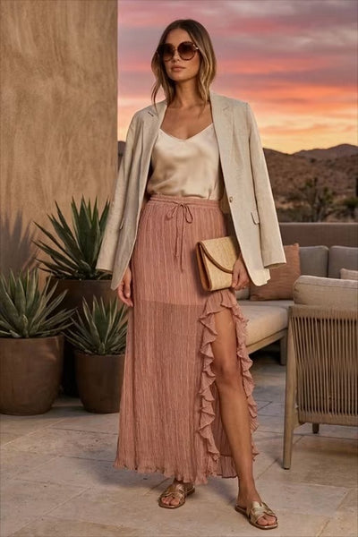 Sonora Pleated Ruffle Skirt