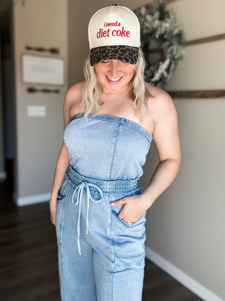 Odessa Washed Strapless Jumpsuit