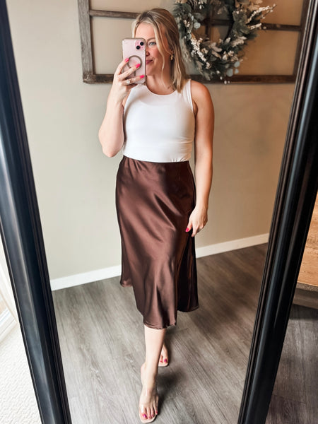Annalea Satin Midi Skirt