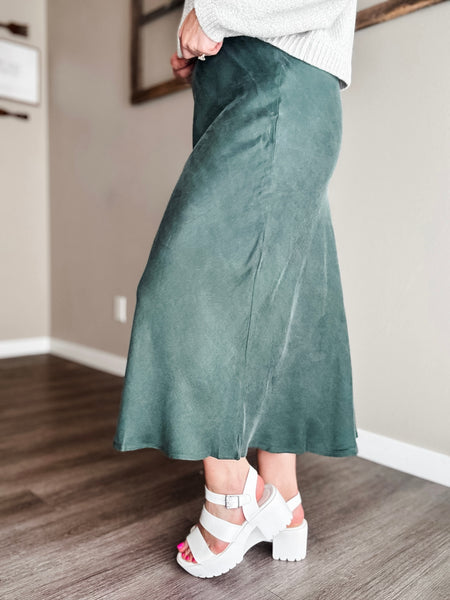 Ciela Suede Midi Skirt