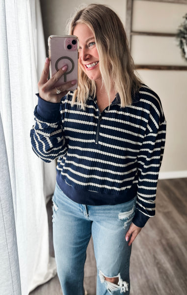 PREORDER Lively Stripe Half Zip Pullover