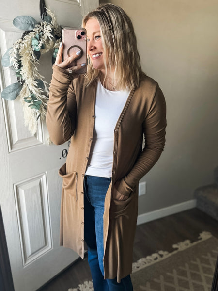Leighton Duster Cardigan - Camel