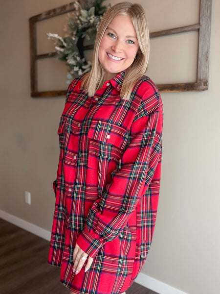 Tidings Plaid Button Down Top