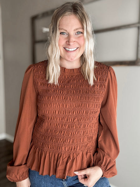PREORDER Margaux Smocked Ruffle Blouse