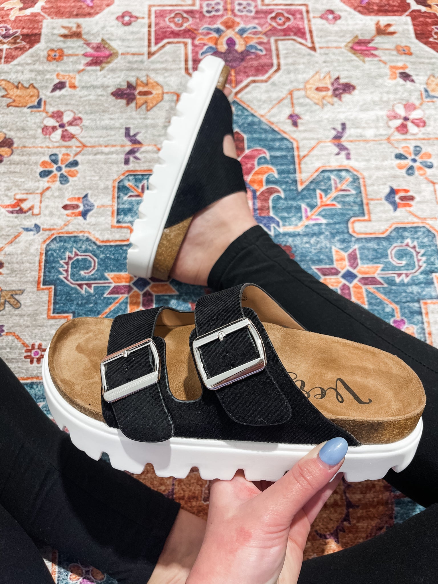 Jazmin Chunky Slip On Sandal - Black