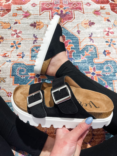 Jazmin Chunky Slip On Sandal - Black