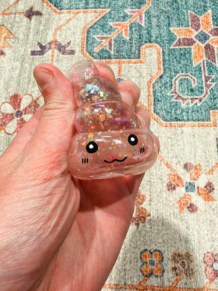 Poop Squishy - Clear Pink
