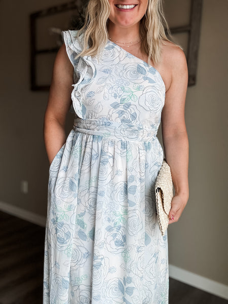 PREORDER Mireya One Shoulder Floral Dress