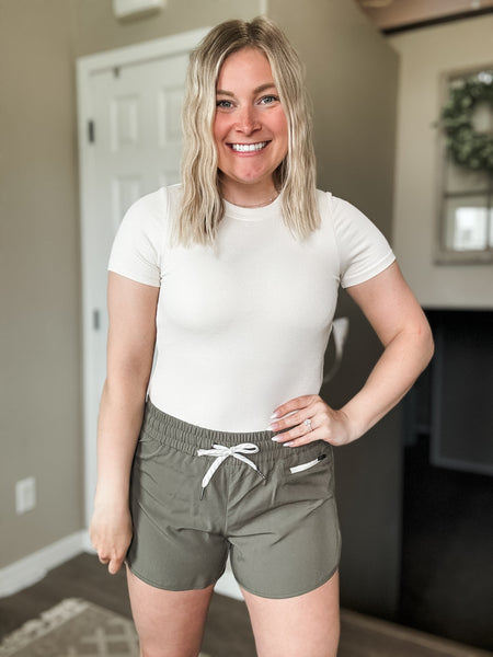 Saydee Lined Woven Shorts - Dusty Olive