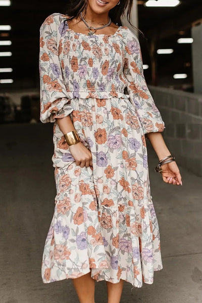 Freya Floral Midi Dress - SIZE SMALL