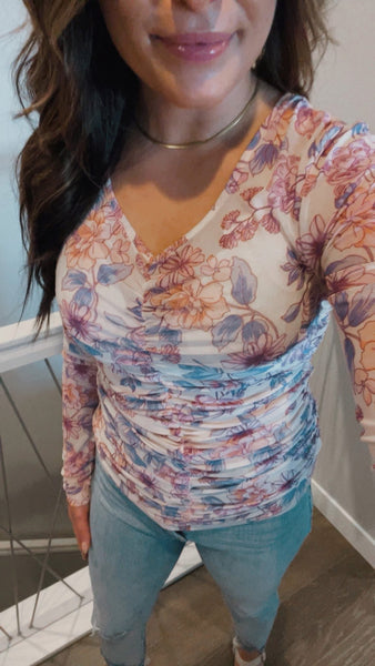Freda Floral Ruched Top