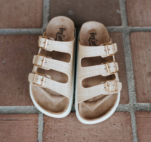 Threes Company Raffia Sandal - SIZE 10