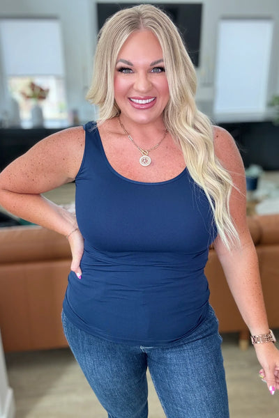 Willow Reversible Seamless Tank - Navy
