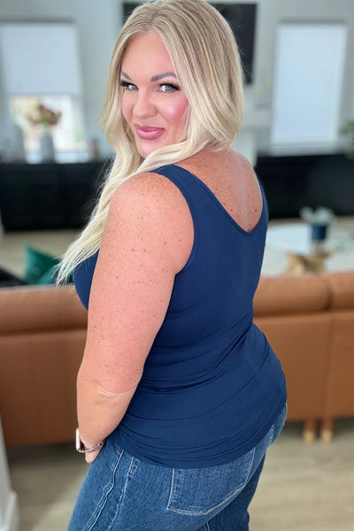 Willow Reversible Seamless Tank - Navy