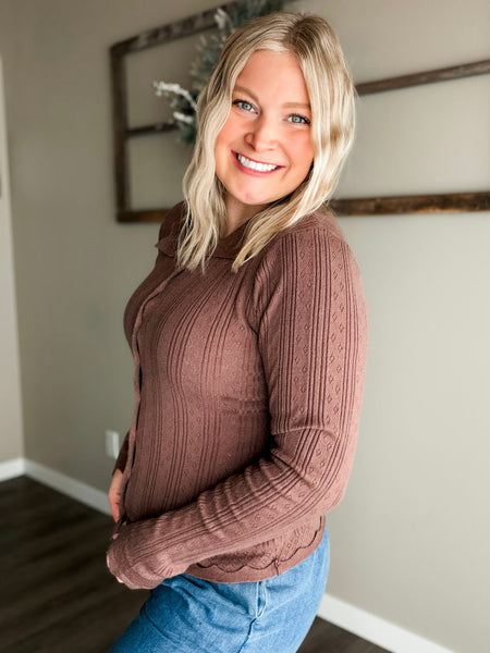 Vayla Pointelle Knit Top