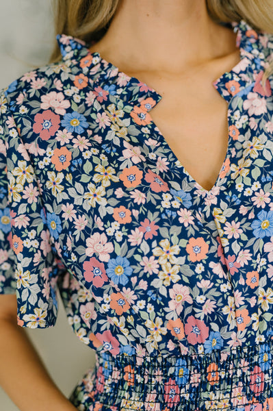 I Wanna Talk Notch Neck Midi Dress - SIZE SMALL