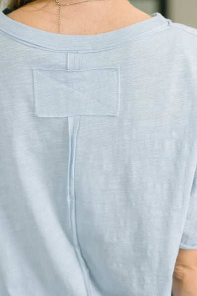 Just Like That Relaxed Heather Tee RL - Blue - SIZE LARGE