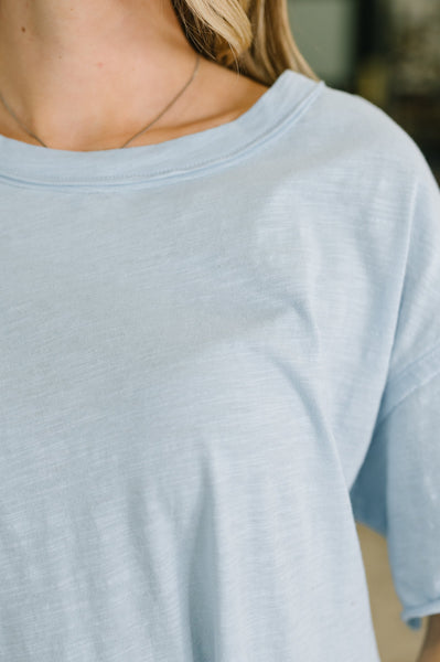 Just Like That Relaxed Heather Tee RL - Blue - SIZE LARGE