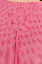 Leave It to Me Waffle Knit Relaxed Tee in  Pink