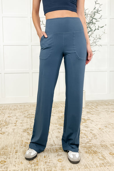 Leg Day Legends Straight Leg Bottoms in Code Blue - SIZE SMALL
