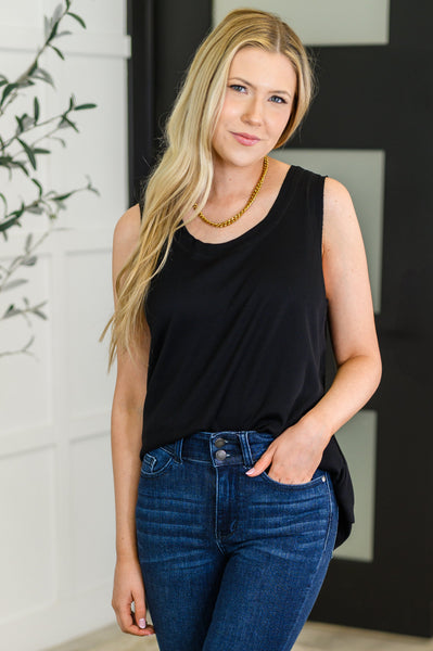 Mellow Muse Relaxed Knit Tank in Black
