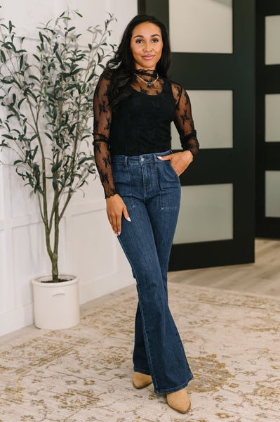 Next Level Patterned Layering Top RL - Black