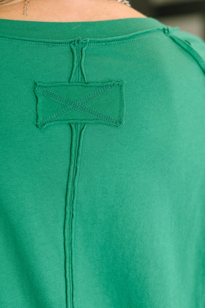 Nice to Each Other Raglan Sleeve Top in Kelly Green - SIZE SMALL