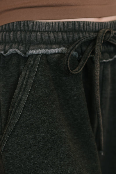 Nights Like This High Waist Palazzo Sweats in Ash Black